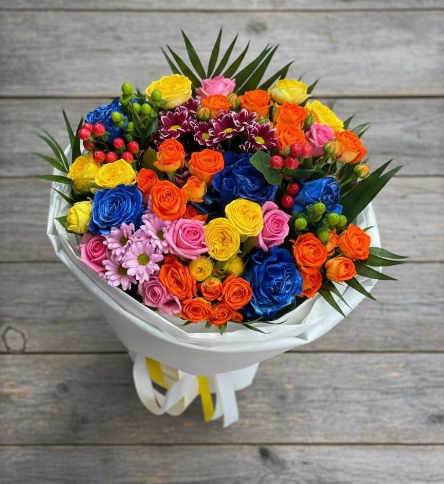 Букет цветов из: Розы и Хризантемы в Слободище