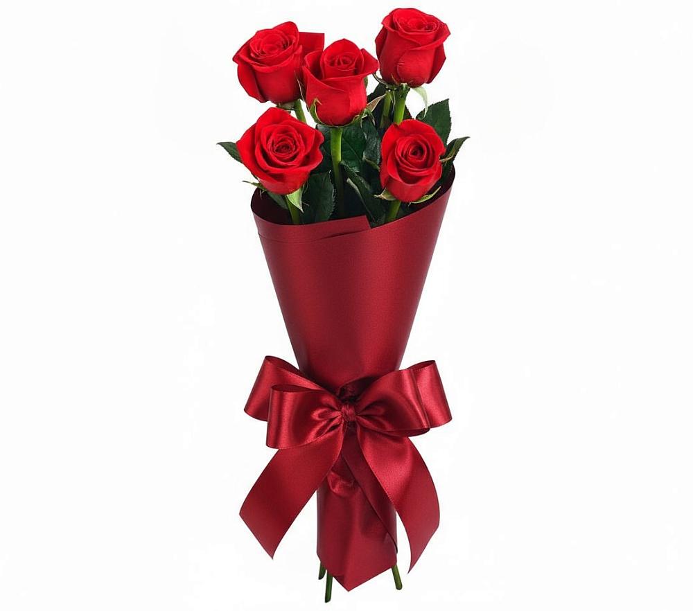 Букет 5 Красных роз Эдлесс Лав в Слободище