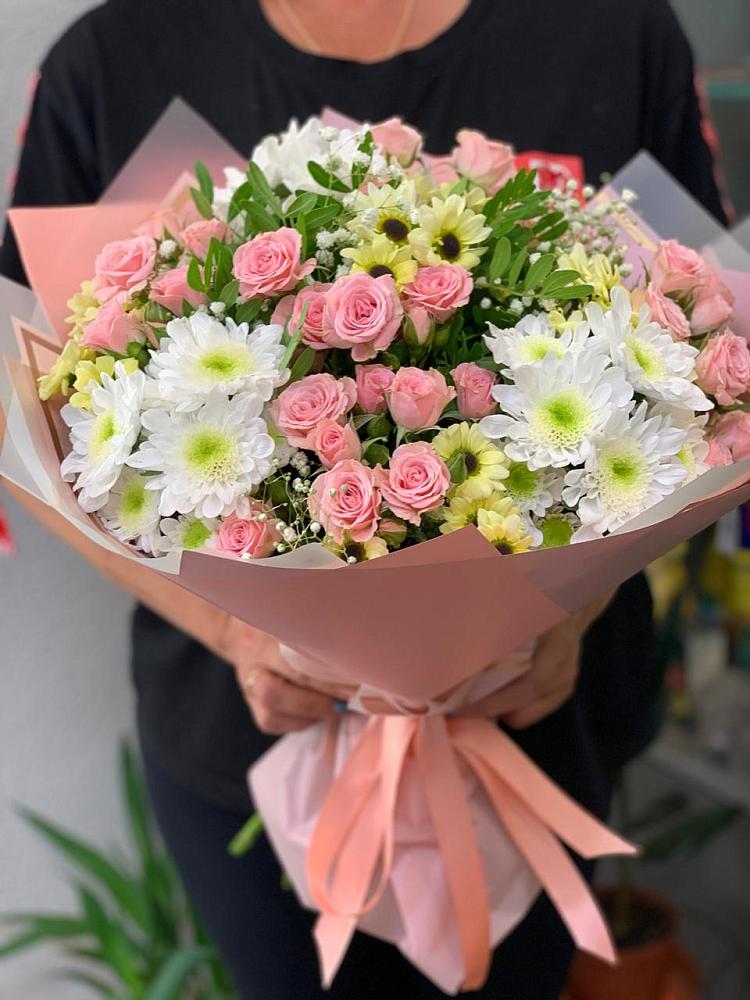 Букет цветов из: Розы и Хризантемы в Слободище