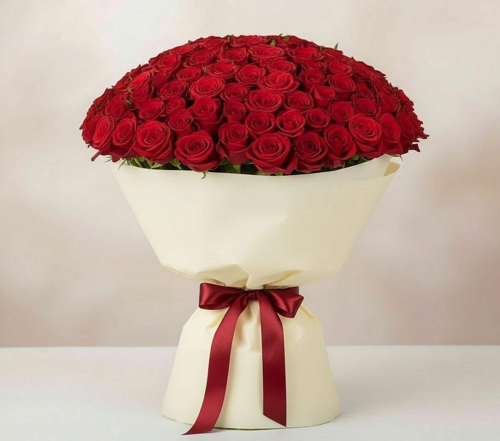 Букет 101 Красная роза Милано в Слободище