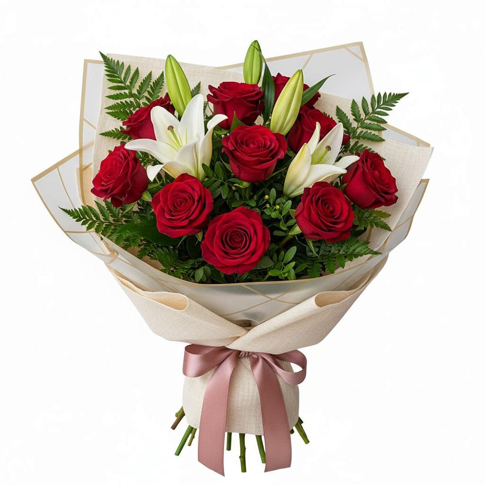 Букет цветов из: Лилии и Розы в Слободище