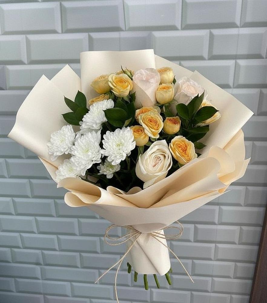 Букет цветов из: Розы и Хризантемы в Слободище