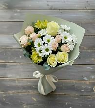 Букет цветов из:  Альстромерии, Розы и Хризантемы в Слободище