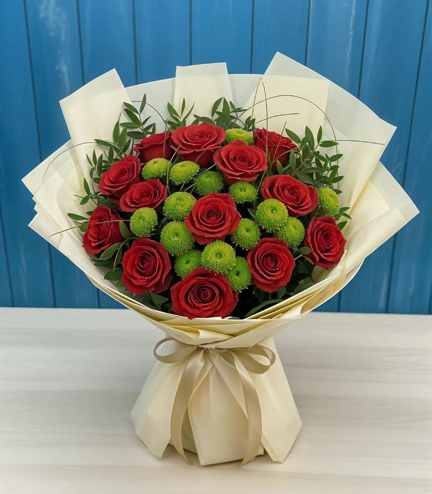 Букет цветов из: Розы и Хризантемы в Слободище